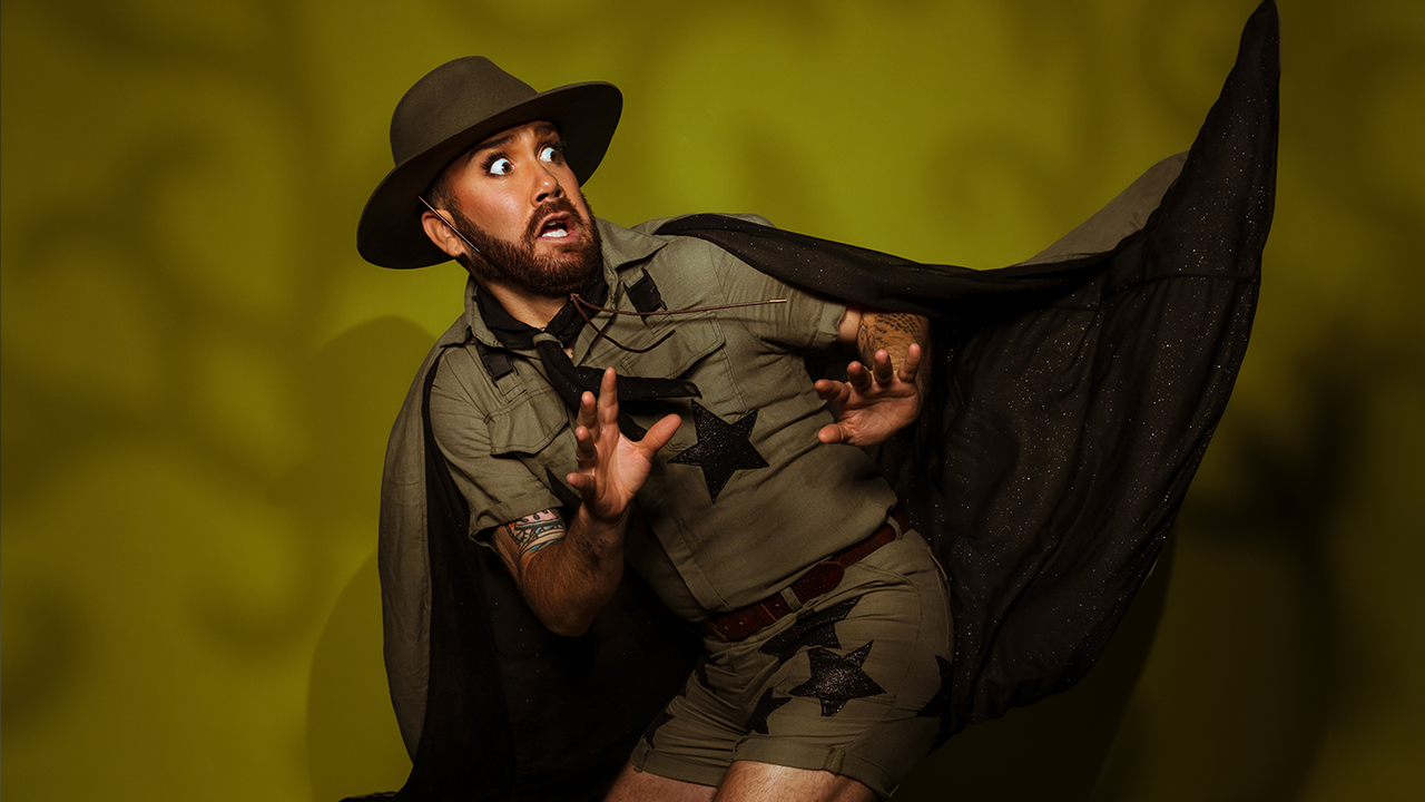 Dale Woodbridge-Brown in a comedic pose.